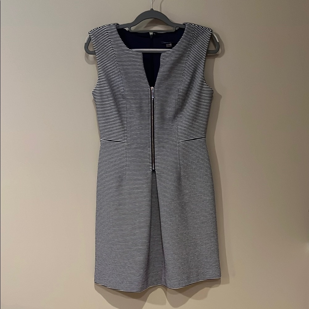 Tommy Hilfiger Navy & White Striped Dress Flattering Stretchy